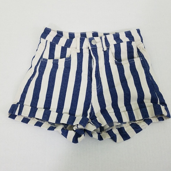 H&M Pants - Divided Womens Size 6 Blue and White Shorts